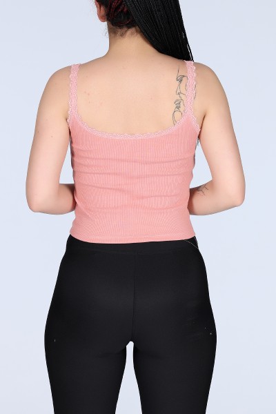 Pembe Dantelli Crop Atlet 11552