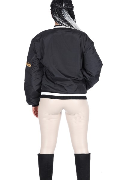 Siyah R Athletic Bomber Ceket 10604